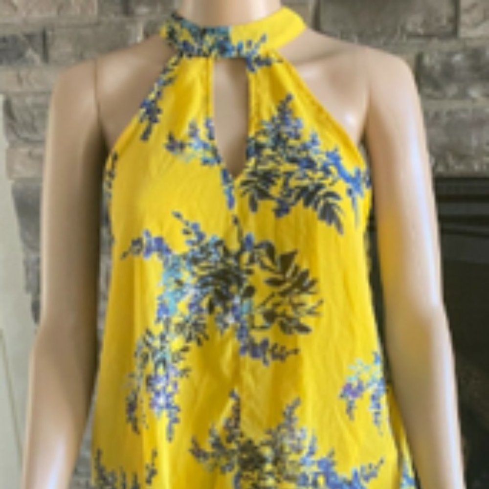 Japna Yellow Halter Floral Printed Blouse